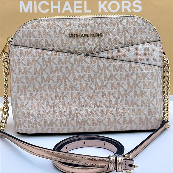 Michael Kors Jet Set Travel Md Metallic Signature Logo Dome Crossbody
Rose G
NWT - Picture 1 of 16